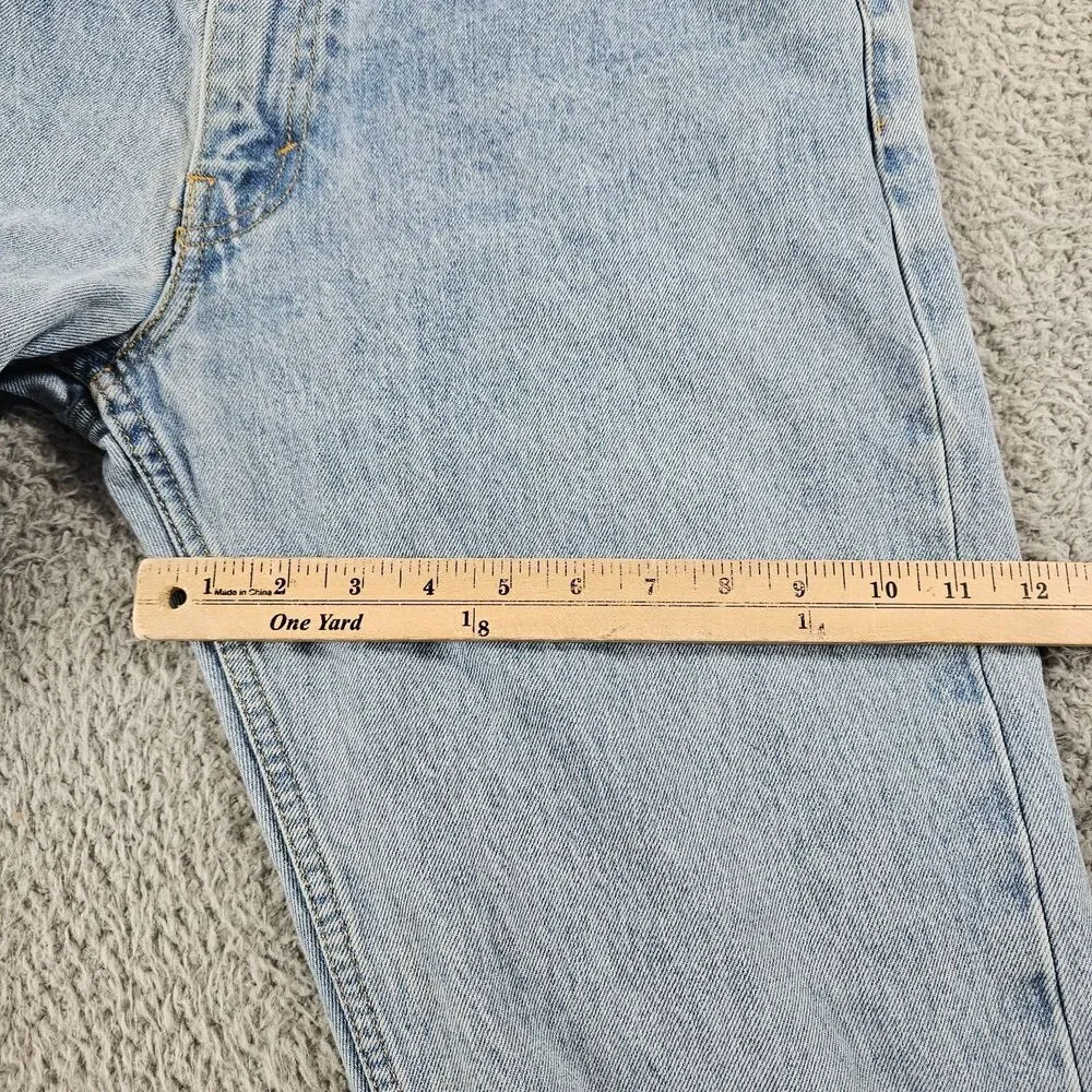 Levis 505 Jeans Mens 35x31 Blue Regualr Straight Light Wash Grunge Work American